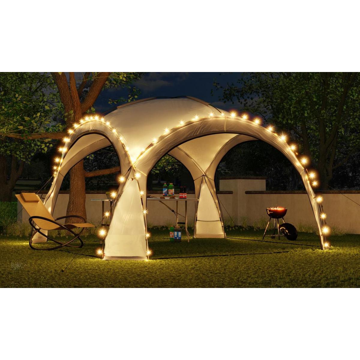 Bcelec Bc-elec - HOPW-LED35G Tonnelle de jardin 3.5x3.5m avec éclairage LED et capteur solaire. Tente de fête, Pavillon de Jard