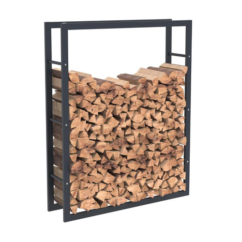 Bcelec - HHWPF0025 Rangement à bois en acier noir 125*100*25CM, rack pour bois de chauffage, range-bûches Bcelec  - Abri à bûches Abris de jardin en bois