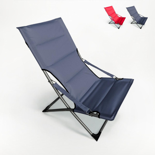 Beach And Garden Design - Transat chaise de plage pour jardin pliant mer plage Canapone, Couleur: Gris foncé - Transats, chaises longues
