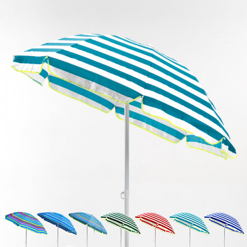 Beachline - Parasol de plage 200 cm portable coton Taormina, Couleur: Motif la Mer 6 Beachline  - Jardin