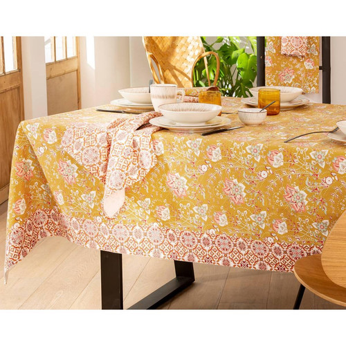 Becquet - Lot de 4 serviettes de table NAPINDIA multicolore en coton - Serviette de table