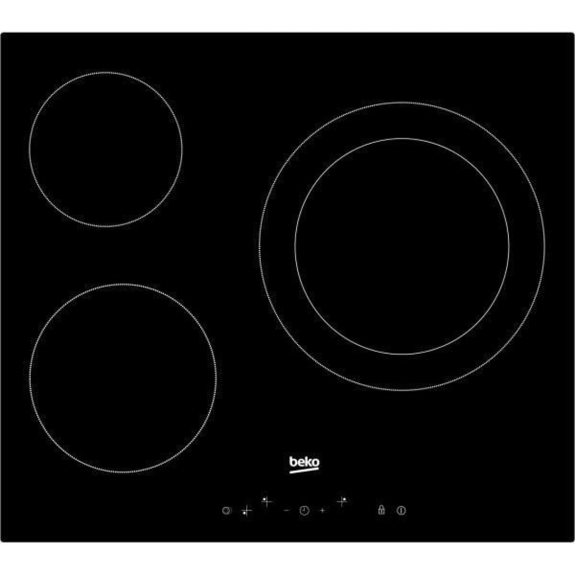 Beko Table de cuisson vitrocéramique 60cm 3 feux 5700w noir - hic63402t - BEKO