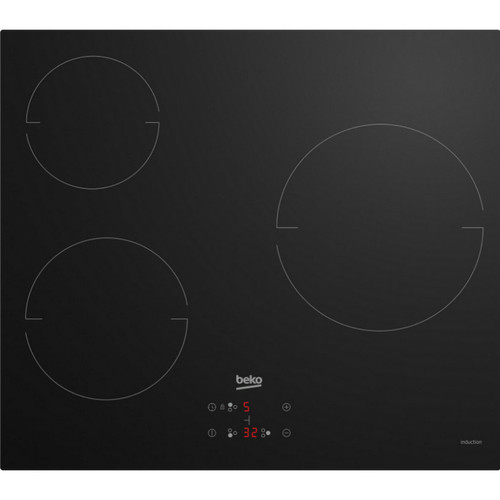 Beko - Table de cuisson à induction 60cm 3 foyers 5900w noir - hii63400mt - BEKO Beko  - Plaque cuisson Electrique Table de cuisson