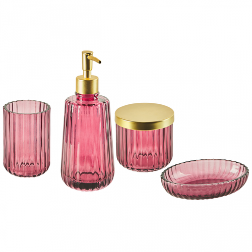Beliani - 4 accessoires de salle de bains en céramique rose CARDENA Beliani  - Marchand Beliani
