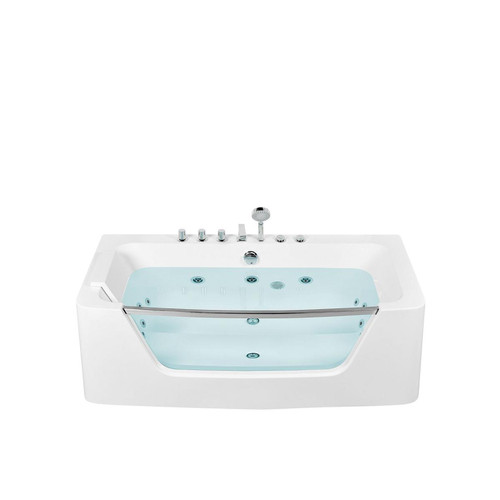 Beliani - Baignoire balnéo blanche 170 x 85 cm BARRANCA - Balnéothérapie Plomberie Salle de bain