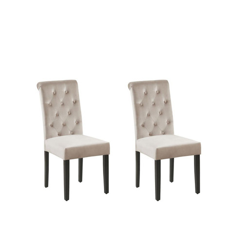 Beliani - Lot de 2 chaises en velours gris VELVA II Beliani  - Chaise Starck Chaises