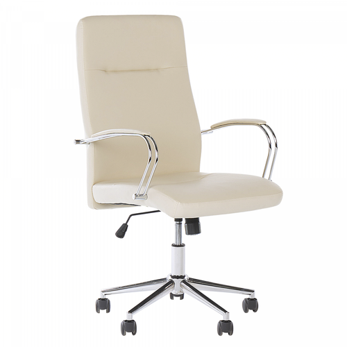 Beliani - Chaise de bureau en cuir PU beige OSCAR Beliani  - Bureaux