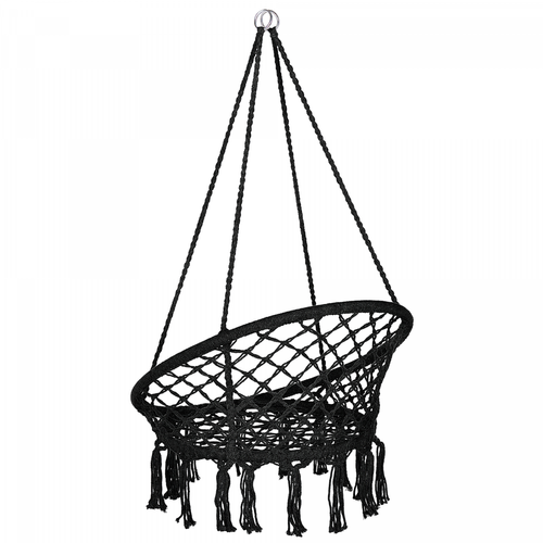 Balancelle de jardin Chaise suspendue en coton noir GABELLA