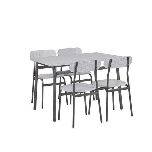 Beliani - Ensemble de salle à manger gris clair et noir 4 places VELDEN Beliani  - Tables à manger