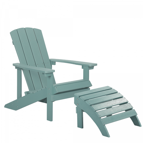 Beliani - Chaise de jardin bleu turquoise avec repose-pieds ADIRONDACK Beliani  - Mobilier de jardin
