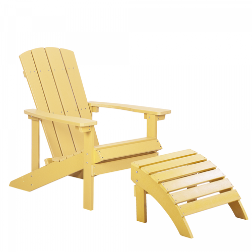 Beliani - Chaise de jardin jaune avec repose-pieds ADIRONDACK Beliani  - Adirondack