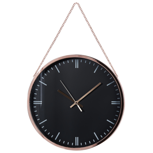 Beliani - Horloge murale ø 30 cm noire BEZAS Beliani  - Horloges, pendules Cuivre