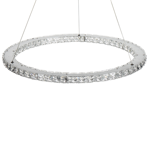 Beliani Lampe à LED suspendue argentée en cristal MAGAT