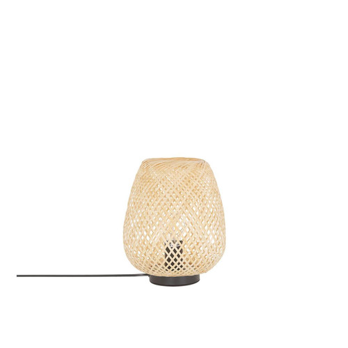 Beliani - Lampe à poser en bambou clair 30 cm BOMU - blanc - Lampes à poser Beliani