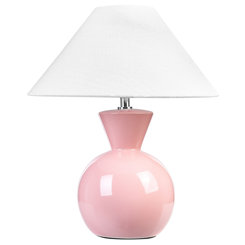Beliani - Lampe à poser en céramique rose FERRY Beliani  - Luminaires Blanc