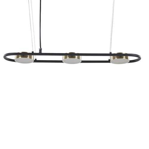 Beliani - Lampe suspendue 3 LED en métal noir et laiton MALI - Lampes à poser Beliani