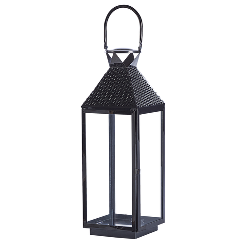 Beliani - Lanterne-bougie en acier noir 54 cm BALI Beliani  - lanterne exterieur Eclairage extérieur de jardin