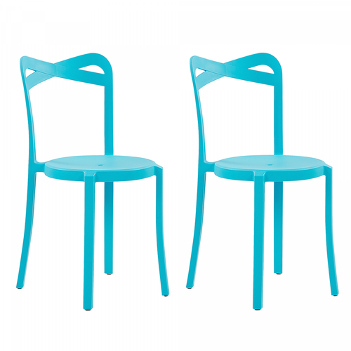 Beliani - Lot de 2 chaises de jardin bleu turquoise CAMOGLI Beliani  - Chaises de jardin Beliani