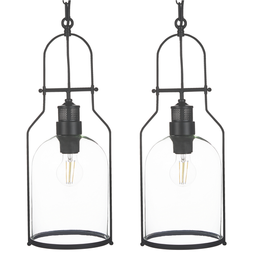 Beliani - Lot de 2 lampes à suspension en métal noir BASHILO Beliani  - Beliani