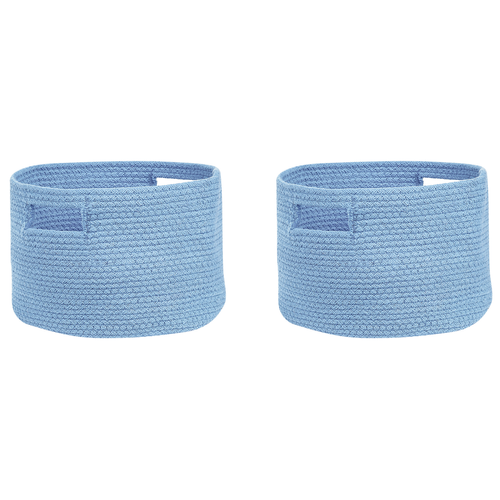 Beliani - Lot de 2 paniers en coton bleu d 30 cm CHINIOT Beliani  - Petit rangement
