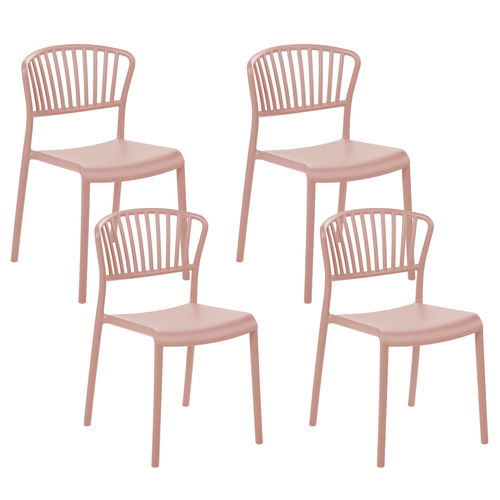 Beliani - Lot de 4 chaises de jardin roses GELA Beliani  - Mobilier de jardin Beliani