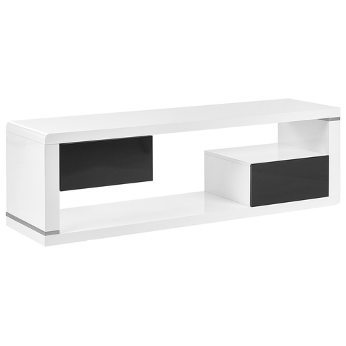 Beliani - Meuble TV blanc et noir SPOKAN Beliani  - Meuble étagère Salon, salle à manger