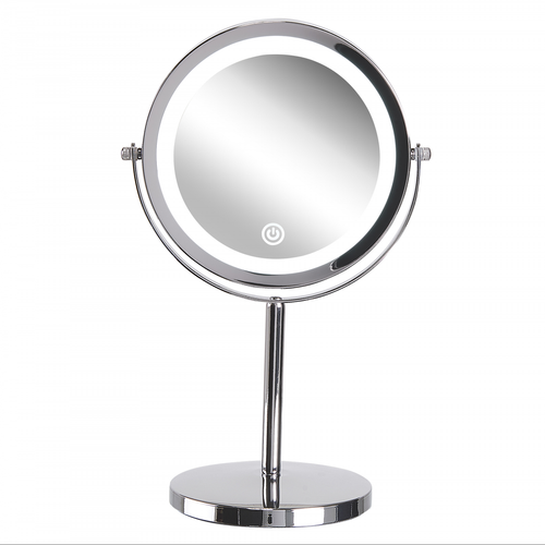 Beliani - Miroir de table grossissant avec LED ø 20 cm argenté VERDUN Beliani  - Miroirs Beliani