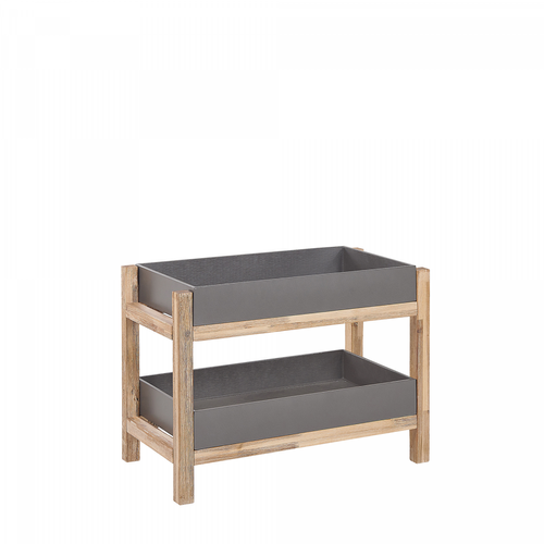 Beliani - Petit meuble de rangement effet béton 2 niveaux OLIENA Beliani  - Meuble effet beton