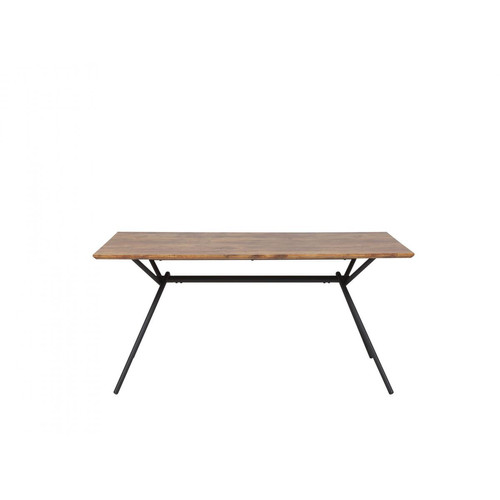 Tables d'appoint Table à manger effet bois foncé et noire 160 x 90 cm AMSTERDAM