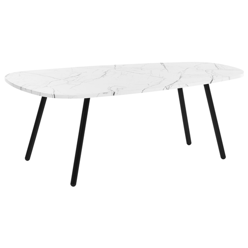 Beliani - Table basse effet marbre blanc et noir BIDDLE Beliani  - Salon, salle à manger