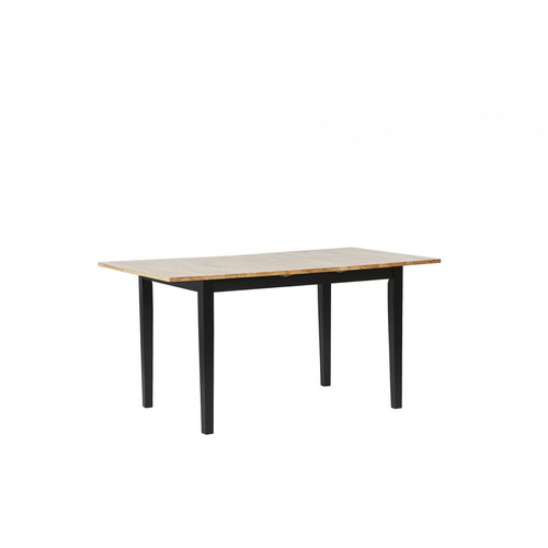 Beliani - Table de salle à manger extensible en bois clair et noir 120/150 x 80 cm HOUSTON Beliani  - Maison Bois naturel