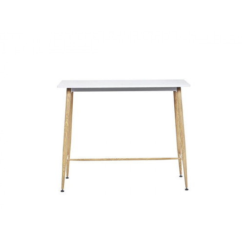 Tables à manger Table mange debout blanche / effet bois clair 90 x 50 cm CHAVES