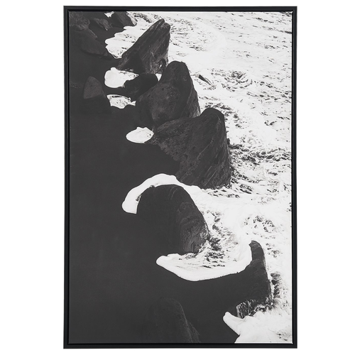 Beliani - Tableau décoratif avec motif de mer 63 x 93 cm noir et blanc SIZIANO Beliani  - Affiches, posters Blanc