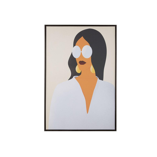 Beliani - Toile imprimée multicolore femme avec cadre 63 x 93 cm ENNA Beliani  - Affiches, posters Marron
