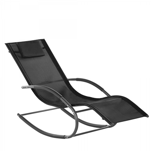 Beliani - Chaise longue à bascule noire CARANO II Beliani  - Ensembles canapés et fauteuils