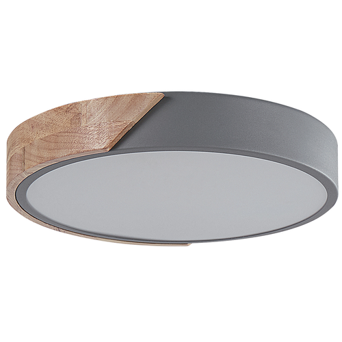Beliani - Plafonnier en métal LED d 31 cm gris et bois clair PATTANI Beliani  - Marchand Beliani