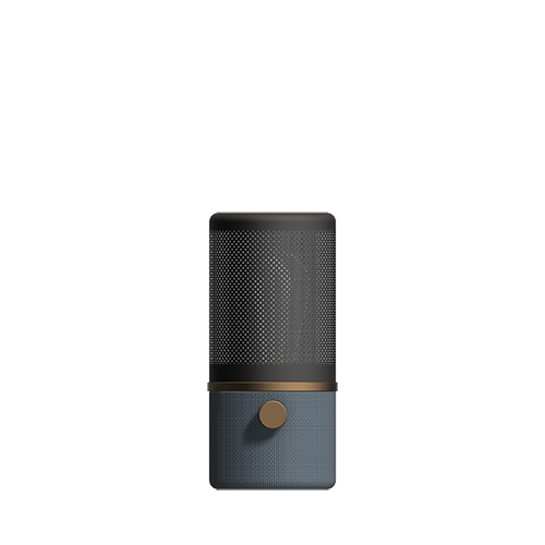 BELID - Lampe de table cylindrique bleu, noir mat, interrupteur sur pied de lampe 1x E27 BELID  - Maison