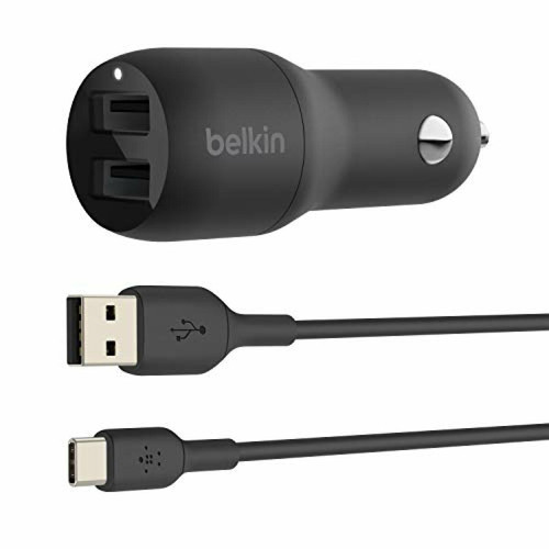 Belkin - Adaptateur allume-cigare CCE001bt1MBK chargeur voiture 2 usb-a + cable Belkin   - Batterie téléphone Belkin