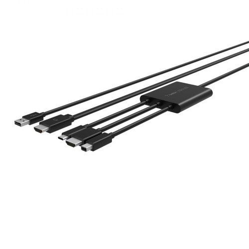 Belkin - Adaptateur pour vidéoprojecteur entré HDMI 2.4 m et multisortie pour PC HDMI USB-C VGA Mini Displayport - Adaptateurs