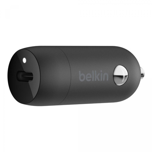 Belkin - Boost Charge Chargeur de voiture 1 port USB-C (20 W) sur prise allume-cigare avec câble USB-C vers Lightning 1 m (Noir) - Belkin