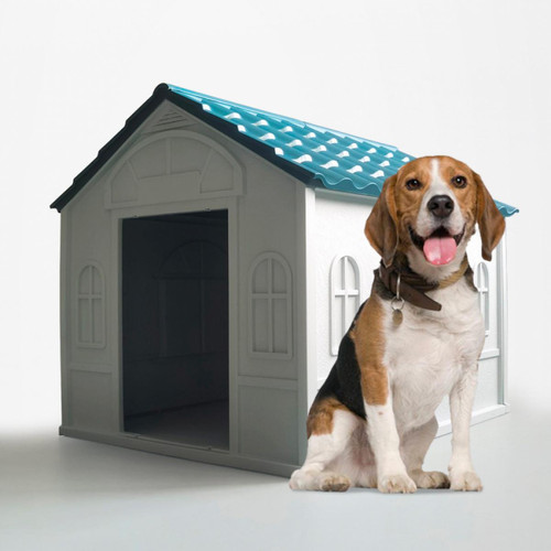 Bella Pet - Niche pour chien de taille moyenne en plastique à l'extérieur à l'intérieur Dolly - Niche pour chien