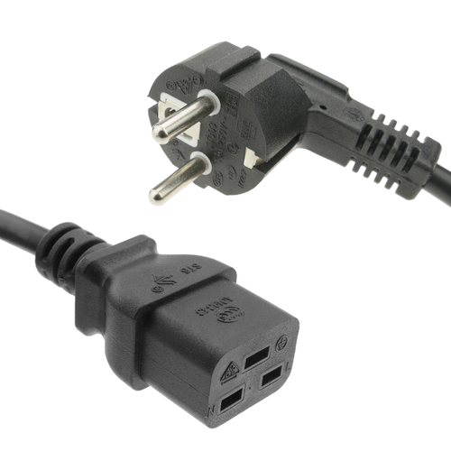 Bematik - Câble électrique haute qualité 3x1.5mm² IEC60320 C19-femelle vers Schuko-mâle 10m - Fils et câbles électriques