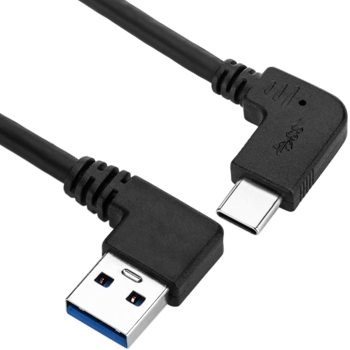 Bematik - Câble USB-C 3.1 mâle coudé vers USB-A 3.1 mâle coudé 50