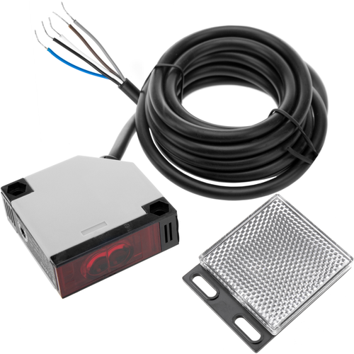 Câble antenne Bematik Commutateur de capteur de cellule photoélectrique 4m NO + NC 12-24VDC 250VAC détection auto-réfléchissante