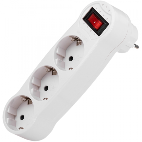Fils et câbles électriques Bematik Multiplicateur adaptateur triple prise schuko blanc avec interrupteur