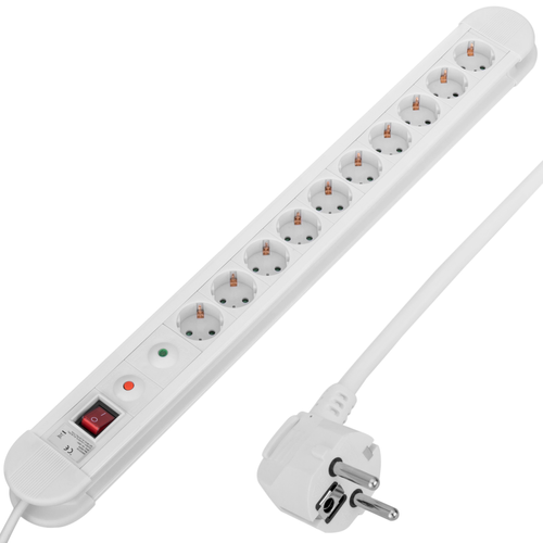 Bematik - Multiprise 10 prises avec interrupteur et parafoudre blanc (1.5m câble) Bematik  - Blocs multiprises