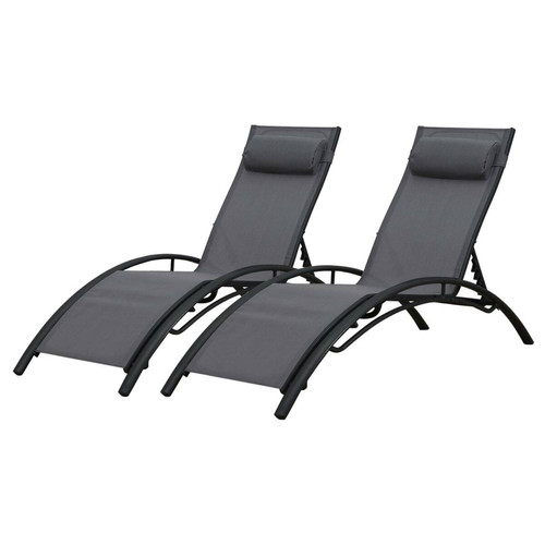 Beneffito - BAISAO - Bain de Soleil Courbé Textilène Aluminium Beneffito  - Transats, chaises longues
