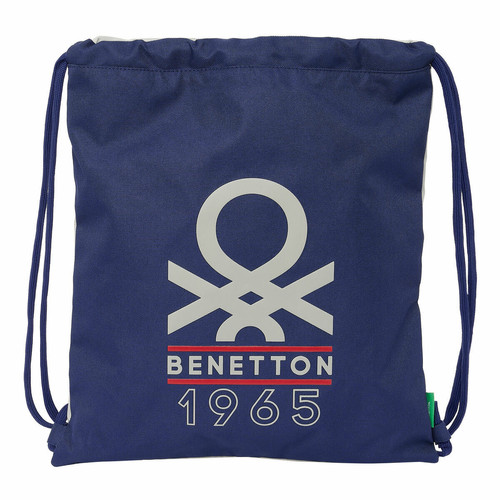 Benetton - Sac à dos serré par des ficelles Benetton Varsity Gris Blue marine 35 x 40 x 1 cm Benetton  - Accessoires Bureau