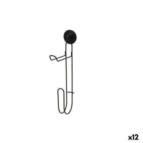 Berilo - Porte-rouleaux pour Papier Toilette Noir Acier ABS 3 x 32 x 15 cm (12 Unités) Double Berilo  - Accessoires de salle de bain