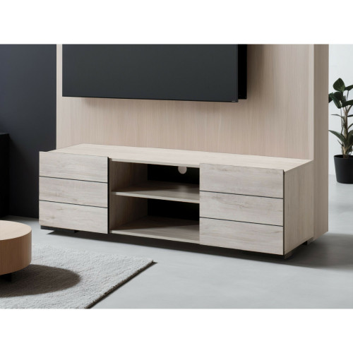 Bestmobilier - Maze - meuble TV - bois gris - 160 cm - style contemporain Bestmobilier  - Salon, salle à manger